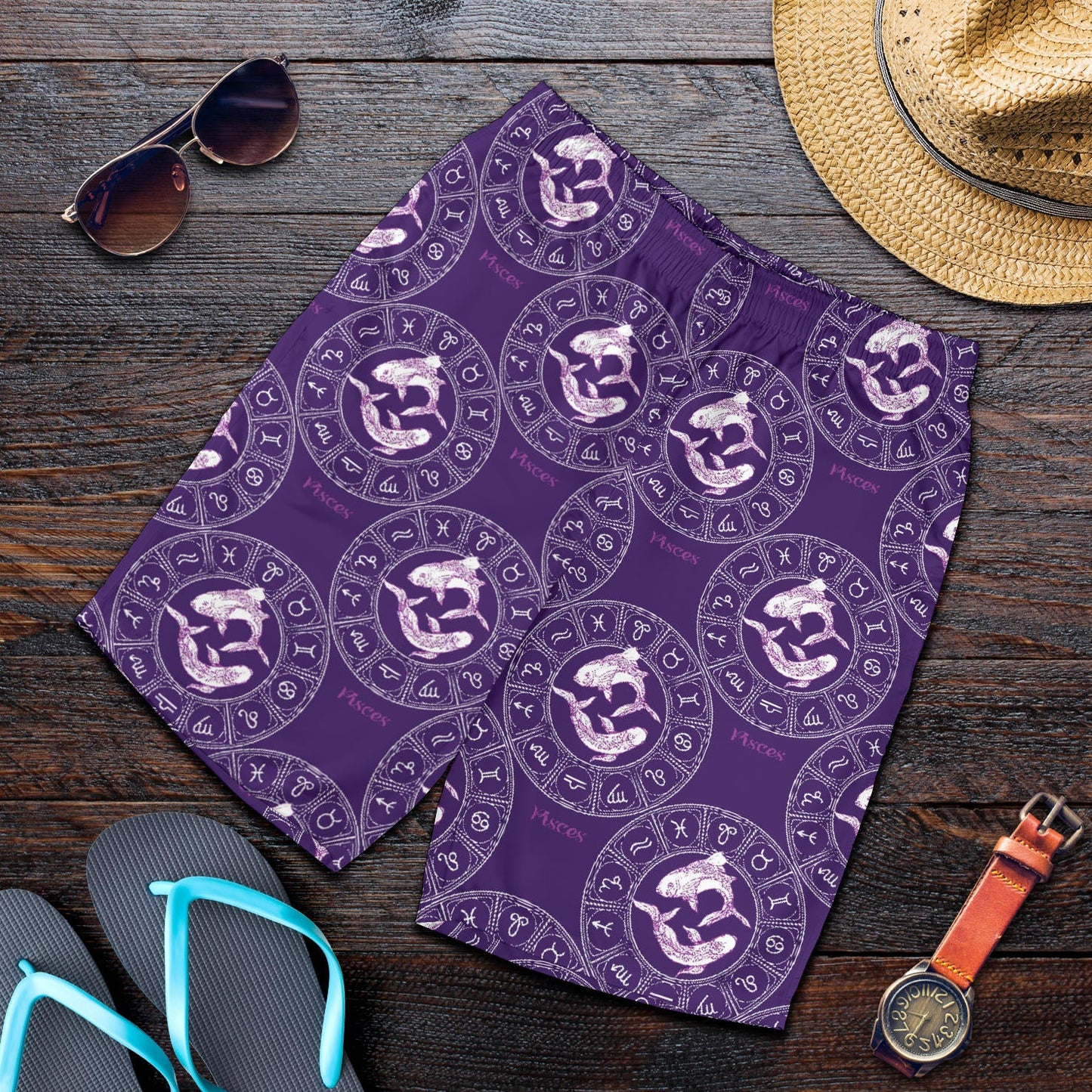 Pisces Pattern Print Design A02 Mens Shorts