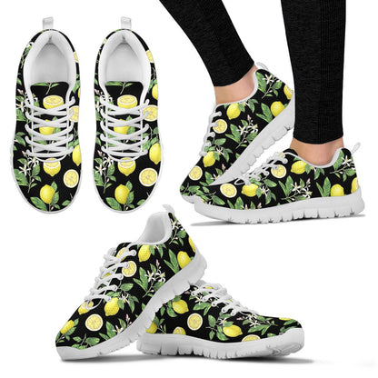 Lemon Pattern Print Design LM02 Sneakers White Bottom Shoes