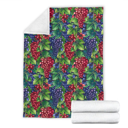 Grape Pattern Print Design GP02 Fleece Blanket