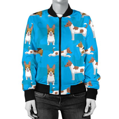 Cardigan Welsh Corgis Pattern Print Design 01 Women's Bomber Jacket