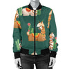 Llama Cactus Pattern Print Design 07 Women's Bomber Jacket