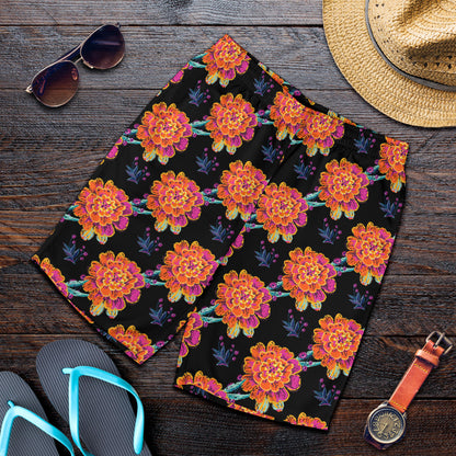 Marigold Pattern Print Design MR04 Mens Shorts