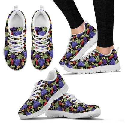 Grape Pattern Print Design GP05 Sneakers White Bottom Shoes