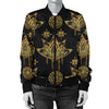 lotus Boho Pattern Print Design LO03 Women Bomber Jacket