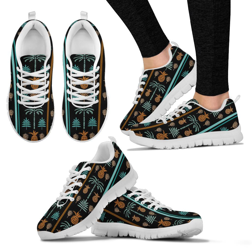 Hawaiian Themed Pattern Print Design H023 Sneakers White Bottom Shoes
