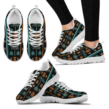 Hawaiian Themed Pattern Print Design H023 Sneakers White Bottom Shoes