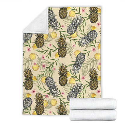 Pineapple Pattern Print Design PP012 Fleece Blanket