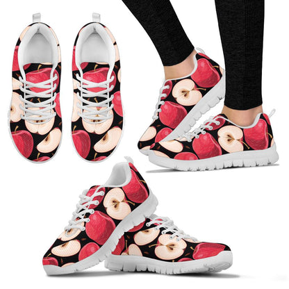 Apple Pattern Print Design AP02 Sneakers White Bottom Shoes