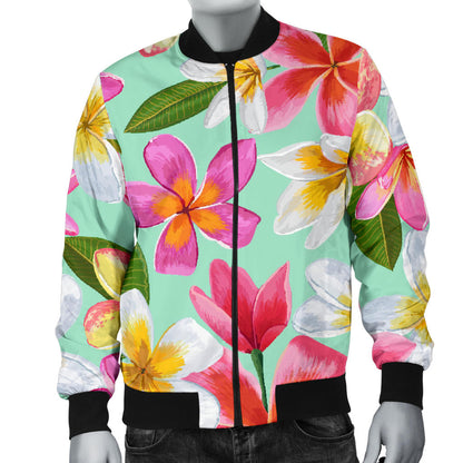 Plumeria Pattern Print Design PM014 Men Bomber Jacket
