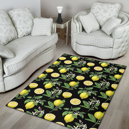 Lemon Pattern Print Design LM02 Area Rugs