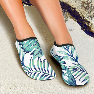 Pattern Tropical Palm Leaves Aqua Water Shoes