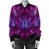 lotus Pattern Print Design LO01 Women Bomber Jacket