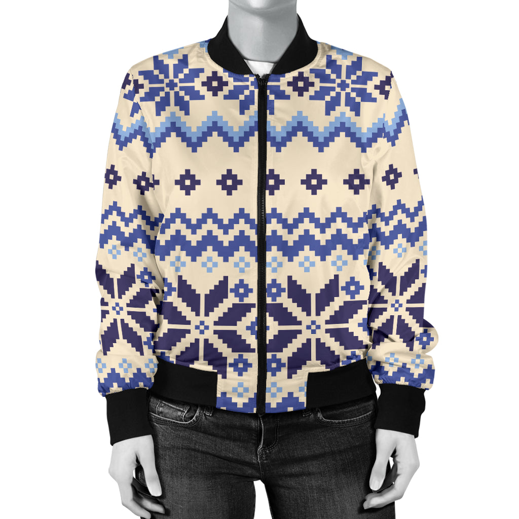 Nordic Pattern Print Design A03 Women's Bomber Jacket