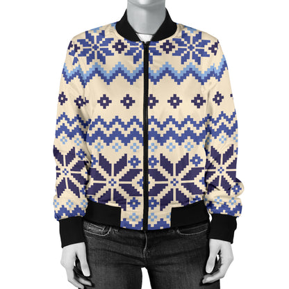 Nordic Pattern Print Design A03 Women's Bomber Jacket