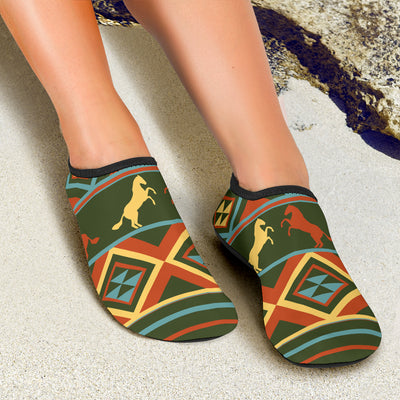 Horse Western Pattern Aqua Water Shoes