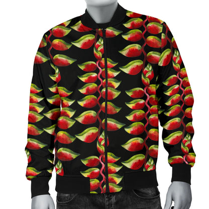 Heliconia Pattern Print Design HL05 Men Bomber Jacket