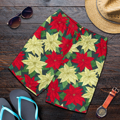 Poinsettia Pattern Print Design POT06 Mens Shorts