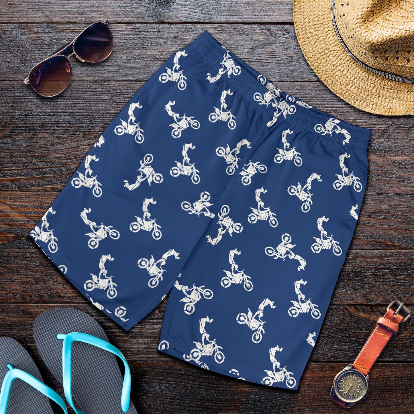 Motocross Pattern Print Design 01 Mens Shorts