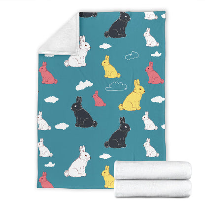 Rabbit Pattern Print Design RB014 Fleece Blanket