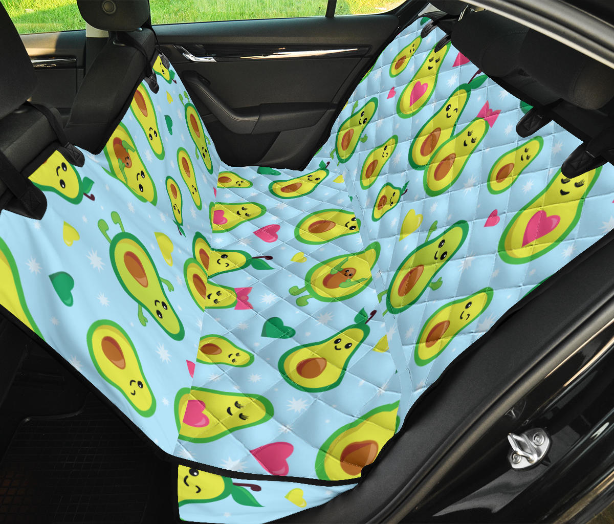 Avocado Pattern Print Design AC09 Rear Dog  Seat Cover