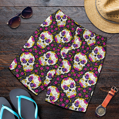 sugar skull Floral Pattern Mens Shorts