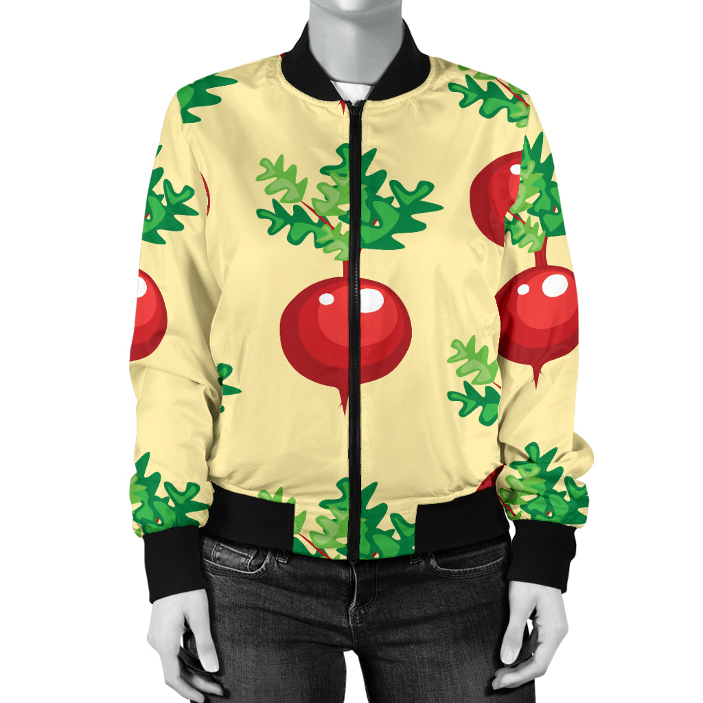 Radish Pattern Print Design A02 Women's Bomber Jacket