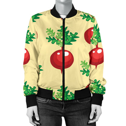Radish Pattern Print Design A02 Women's Bomber Jacket