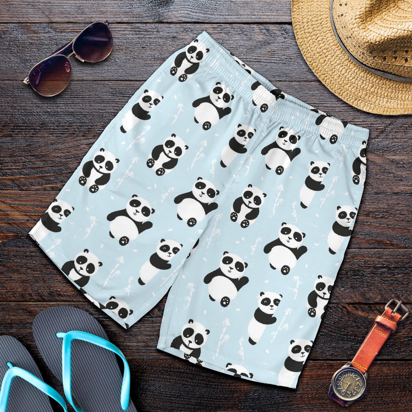 Panda Pattern Print Design A01 Mens Shorts