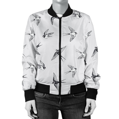 Swallow Bird Pattern Print Design 04 Women's Bomber Jacket