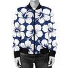 Hibiscus Pattern Print Design HB013 Women Bomber Jacket