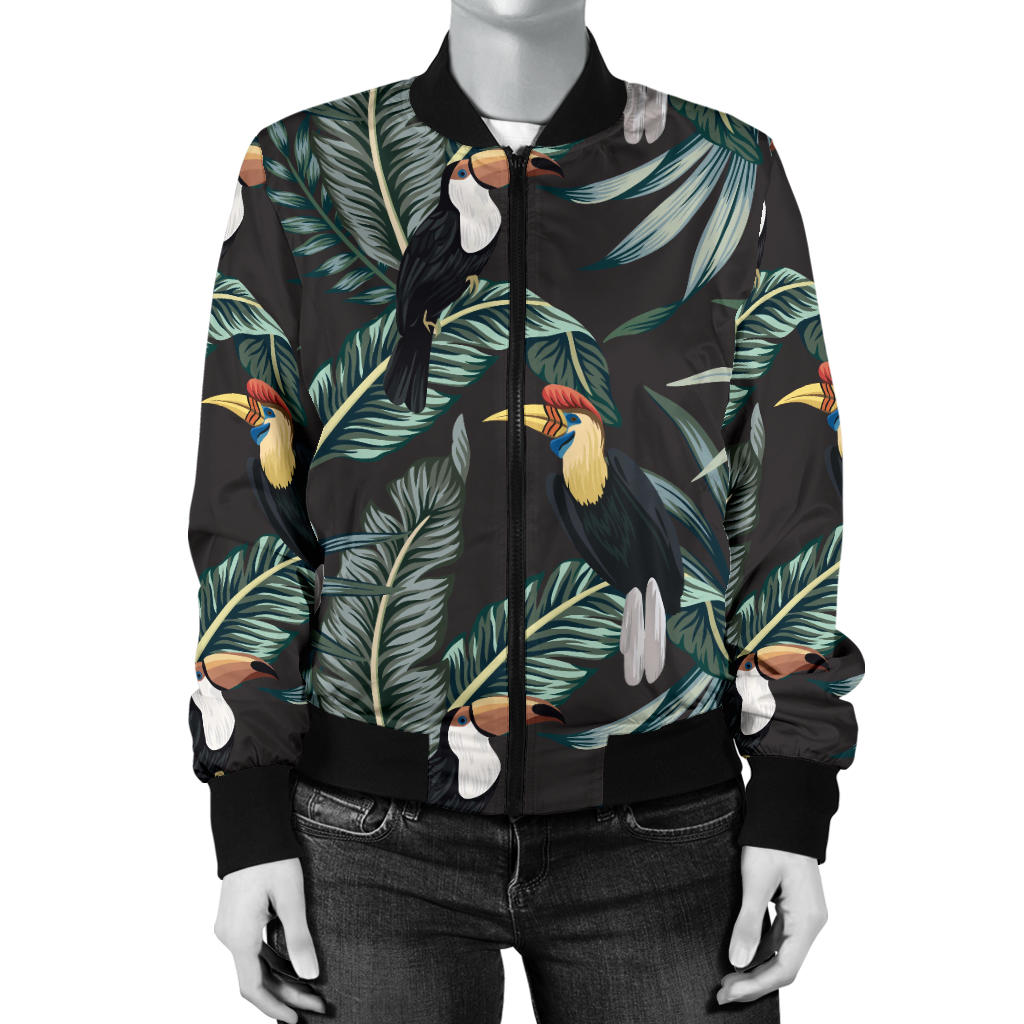 Rainforest Pattern Print Design RF06 Women Bomber Jacket
