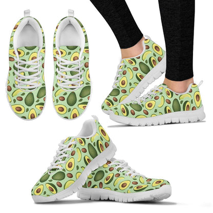 Avocado Pattern Print Design AC01 Sneakers White Bottom Shoes