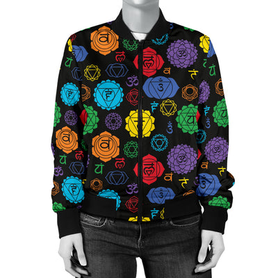 Chakra Pattern Print Design 01 Women's Bomber Jacket