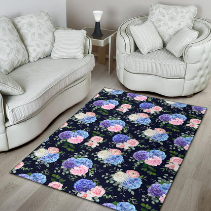 Hydrangea Pattern Print Design HD01 Area Rugs