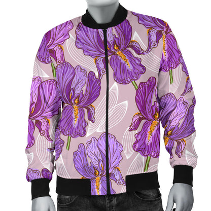 Iris Pattern Print Design IR05 Men Bomber Jacket