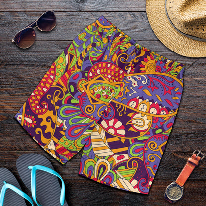 Funky Retro Pattern Print Design A04 Mens Shorts