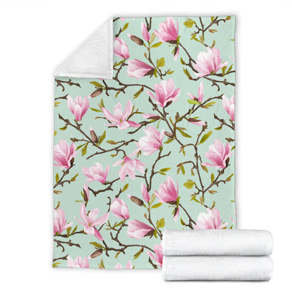 Magnolia Pattern Print Design MAG04 Fleece Blanket