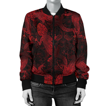 Gecko Pattern Print Design 04 Women's Bomber Jacket