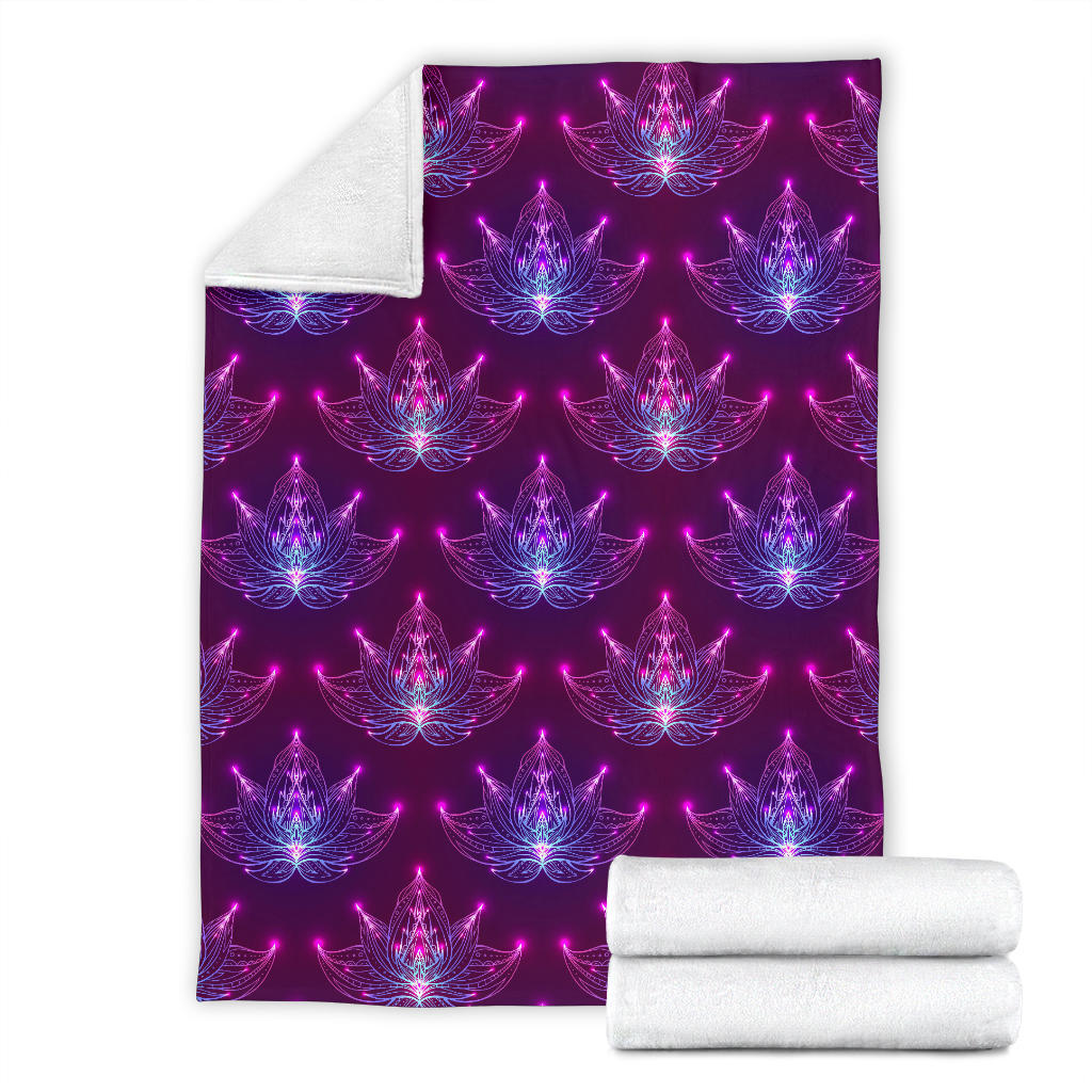 lotus Pattern Print Design LO01 Fleece Blanket