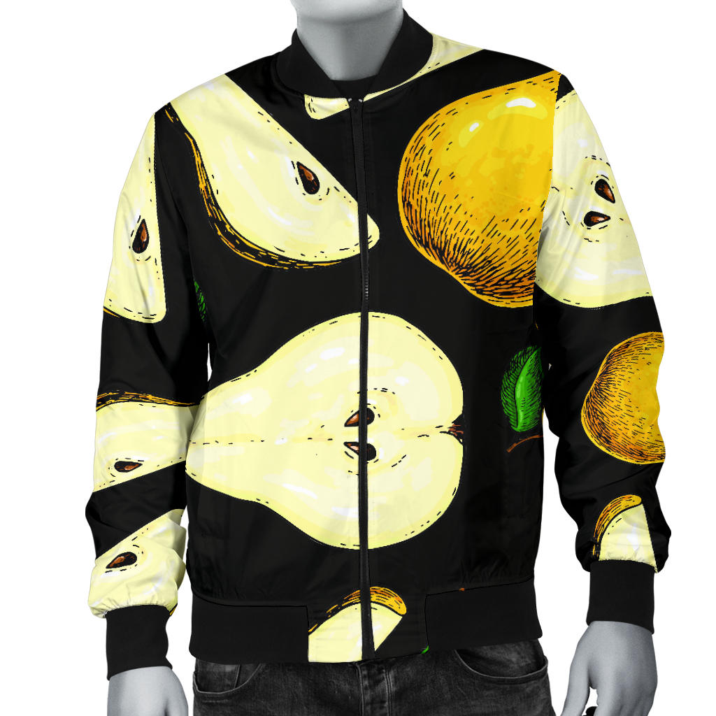 Pear Pattern Print Design PE01 Men Bomber Jacket