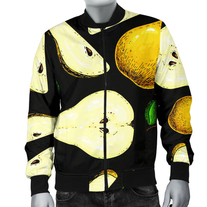 Pear Pattern Print Design PE01 Men Bomber Jacket