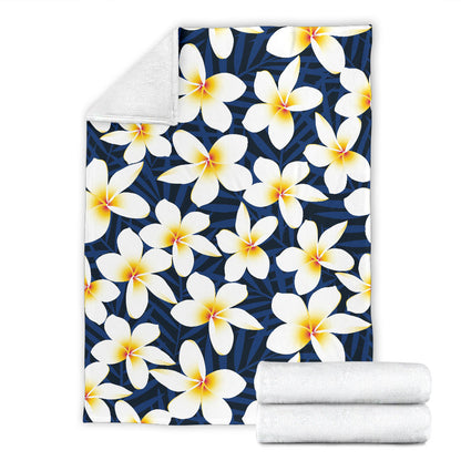 Plumeria Pattern Print Design PM026 Fleece Blanket