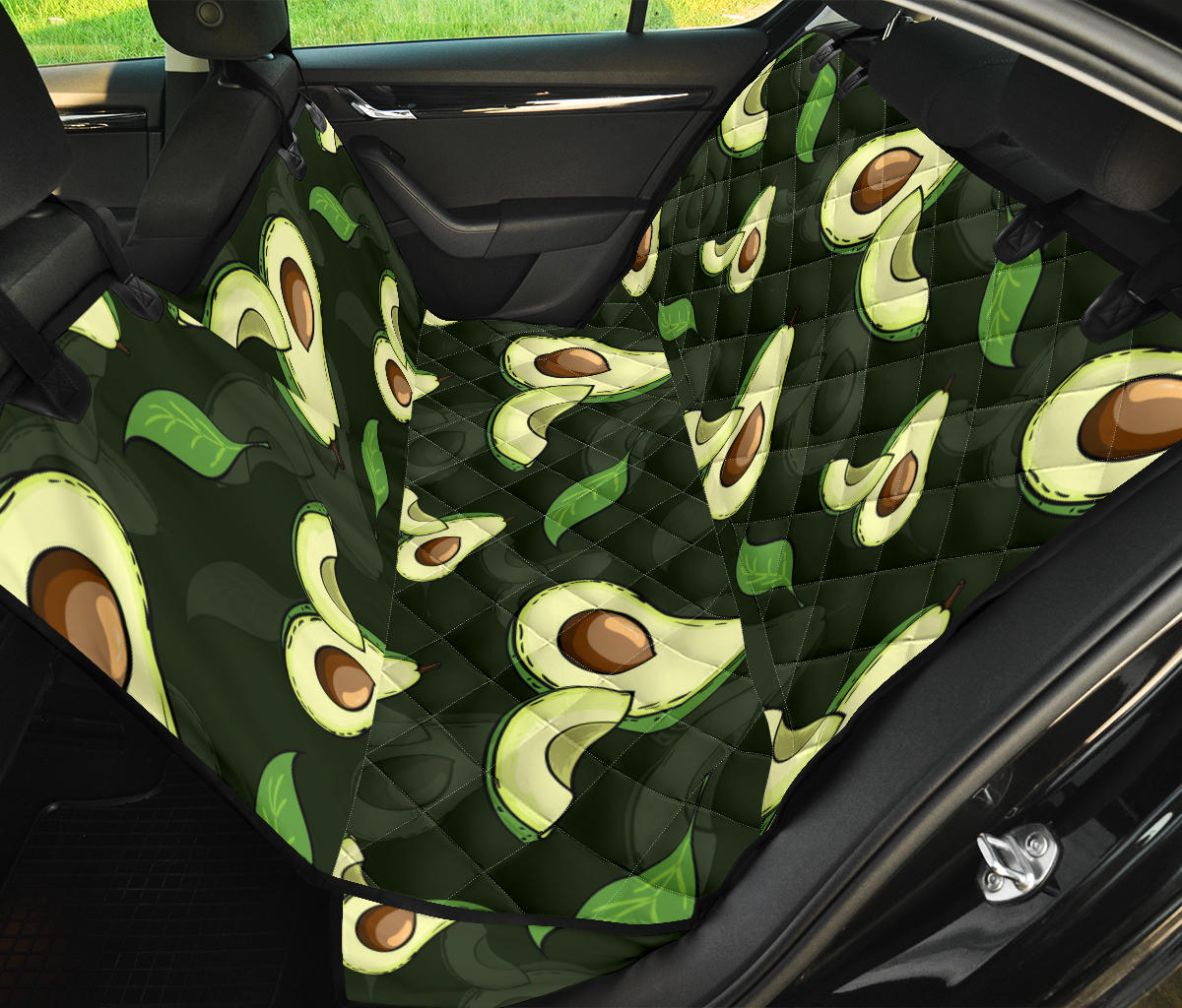 Avocado Pattern Print Design AC07 Rear Dog  Seat Cover