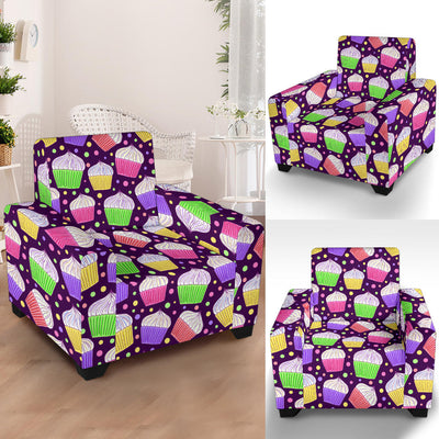 Cupcake Pattern Print Design CP07 Armchair Slipcover