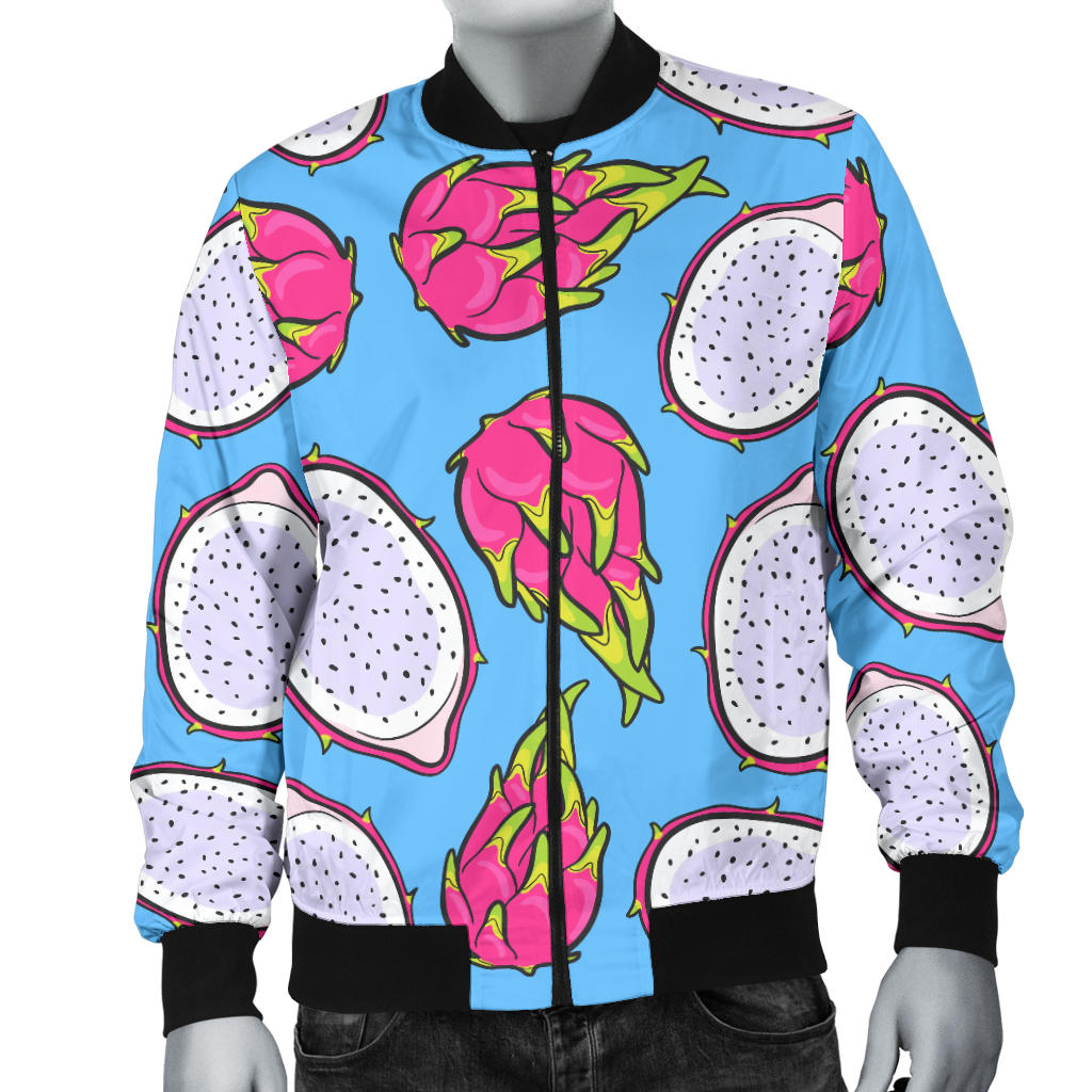 Dragonfruit Pattern Print Design DF04 Men Bomber Jacket