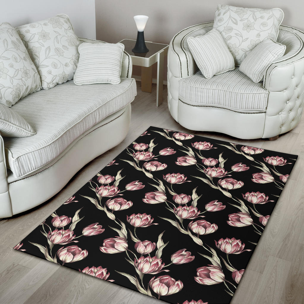 Tulip Pink Pattern Print Design TP02 Area Rugs
