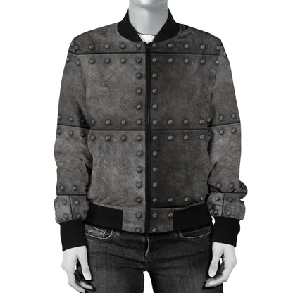 Armor Pattern Print Design 02 Women's Bomber Jacket