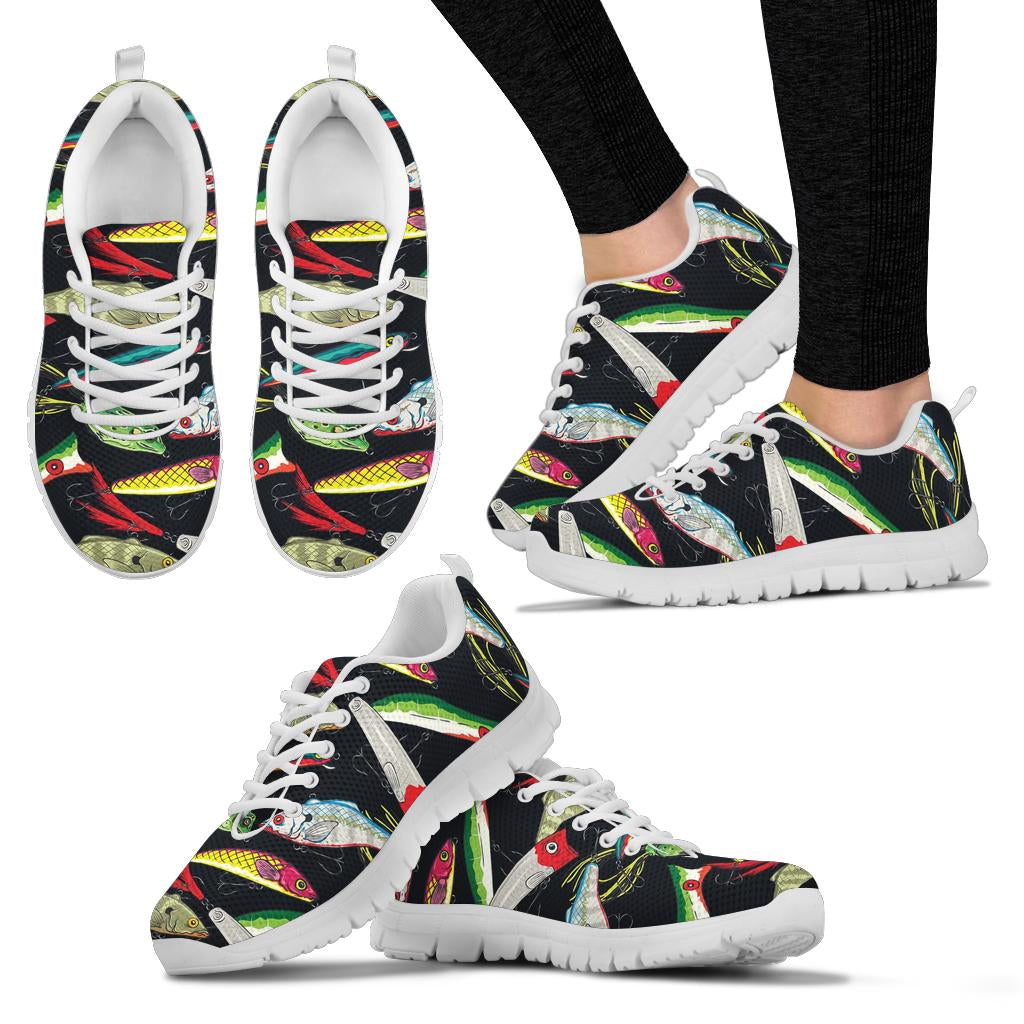 Fishing Bait Print Sneakers White Bottom Shoes