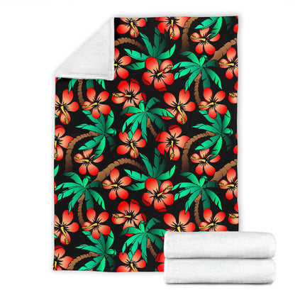 Hawaiian Themed Pattern Print Design H022 Fleece Blanket
