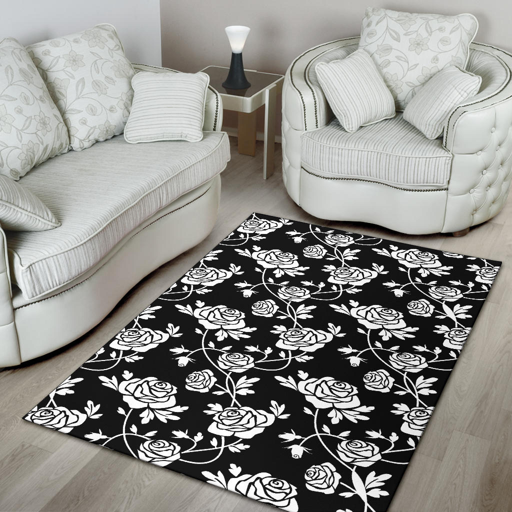 Rose Pattern Print Design RO013 Area Rugs